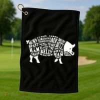 Bbq Pig Cuts Barbecue And Grilling Golf Towel thumb 1