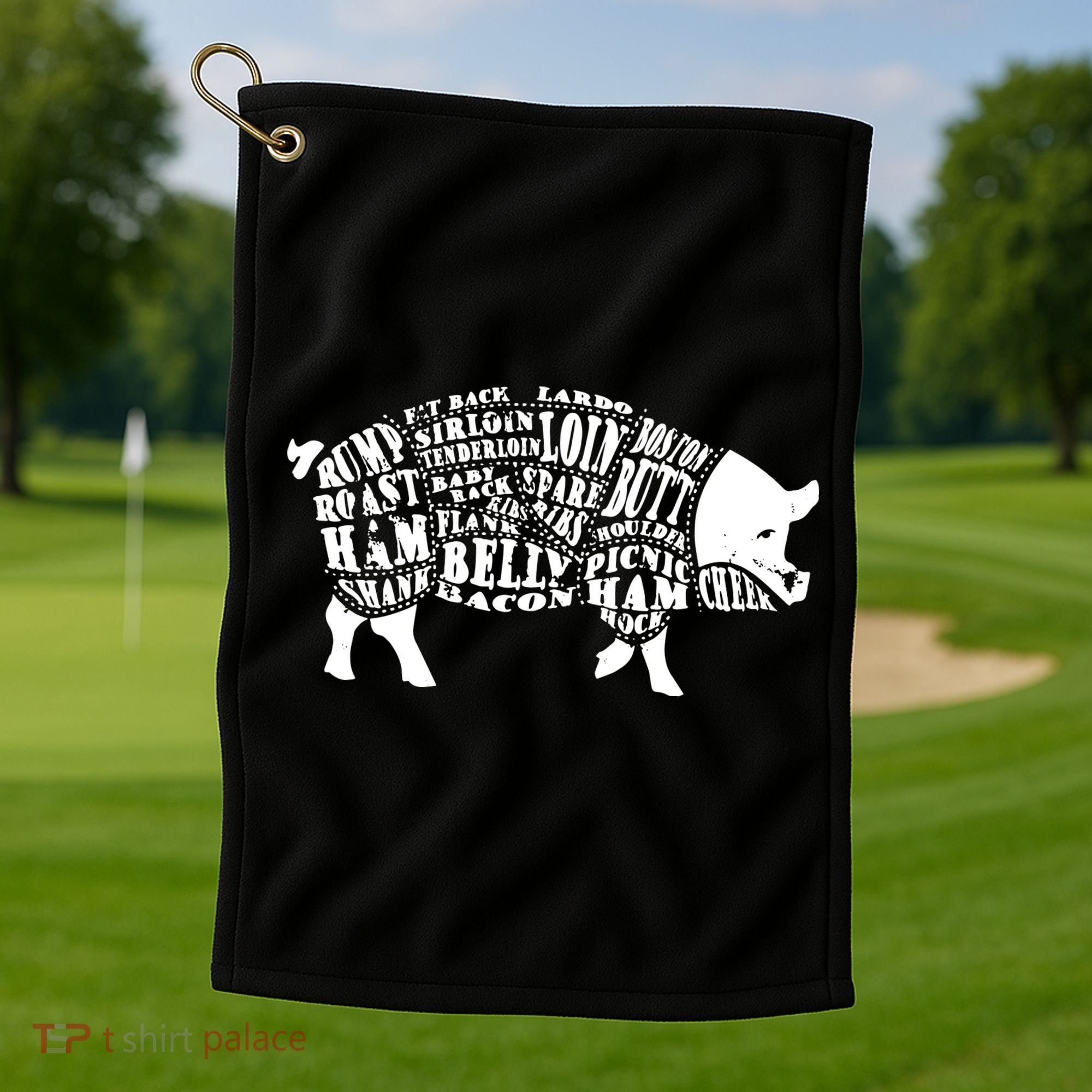Bbq Pig Cuts Barbecue And Grilling Golf Towel