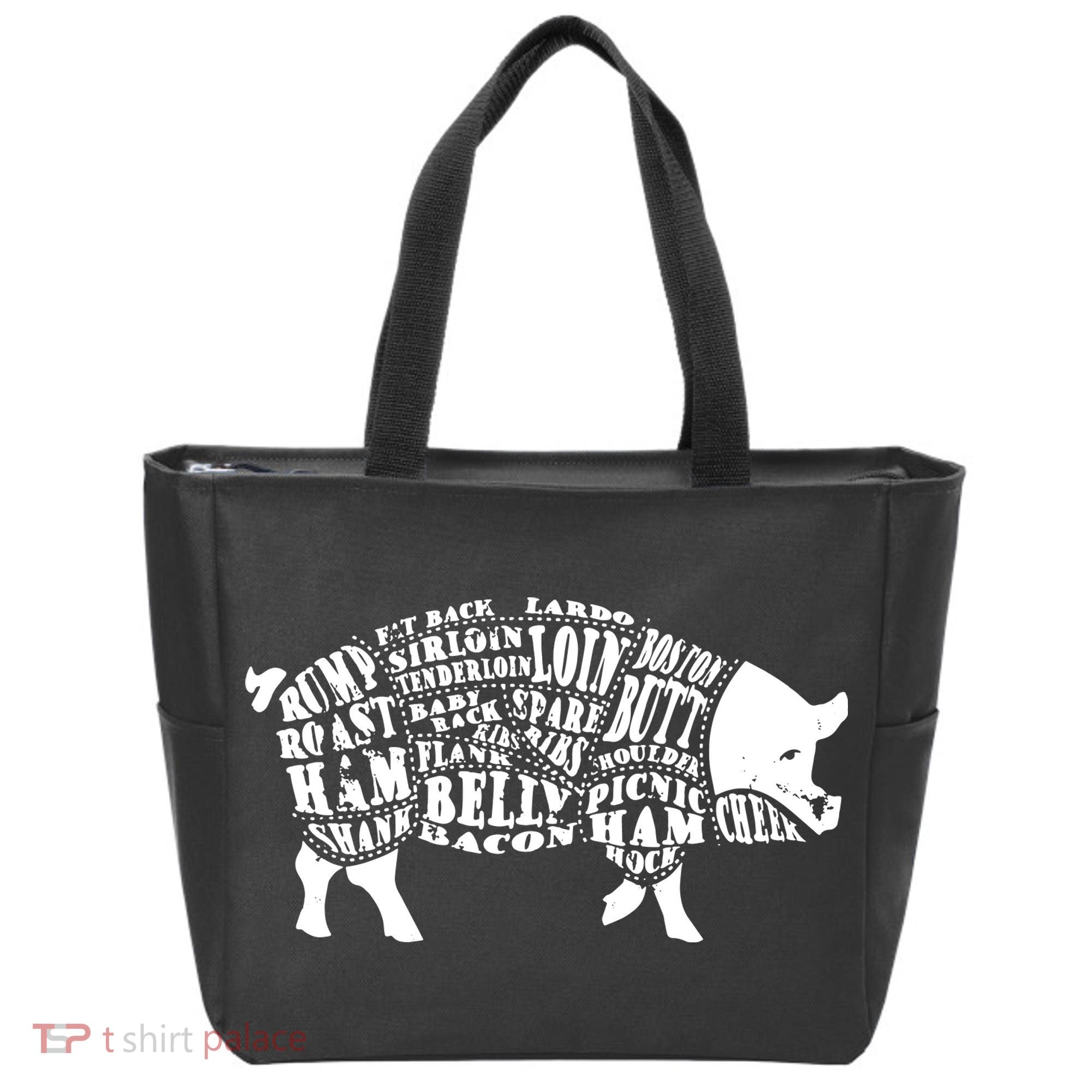 Bbq Pig Cuts Barbecue And Grilling Tote Bag