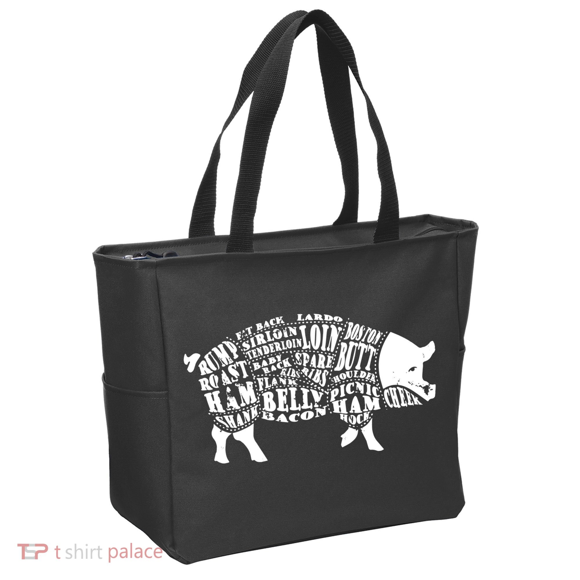 Bbq Pig Cuts Barbecue And Grilling Tote Bag