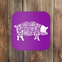 Bbq Pig Cuts Barbecue And Grilling Coaster thumb 0