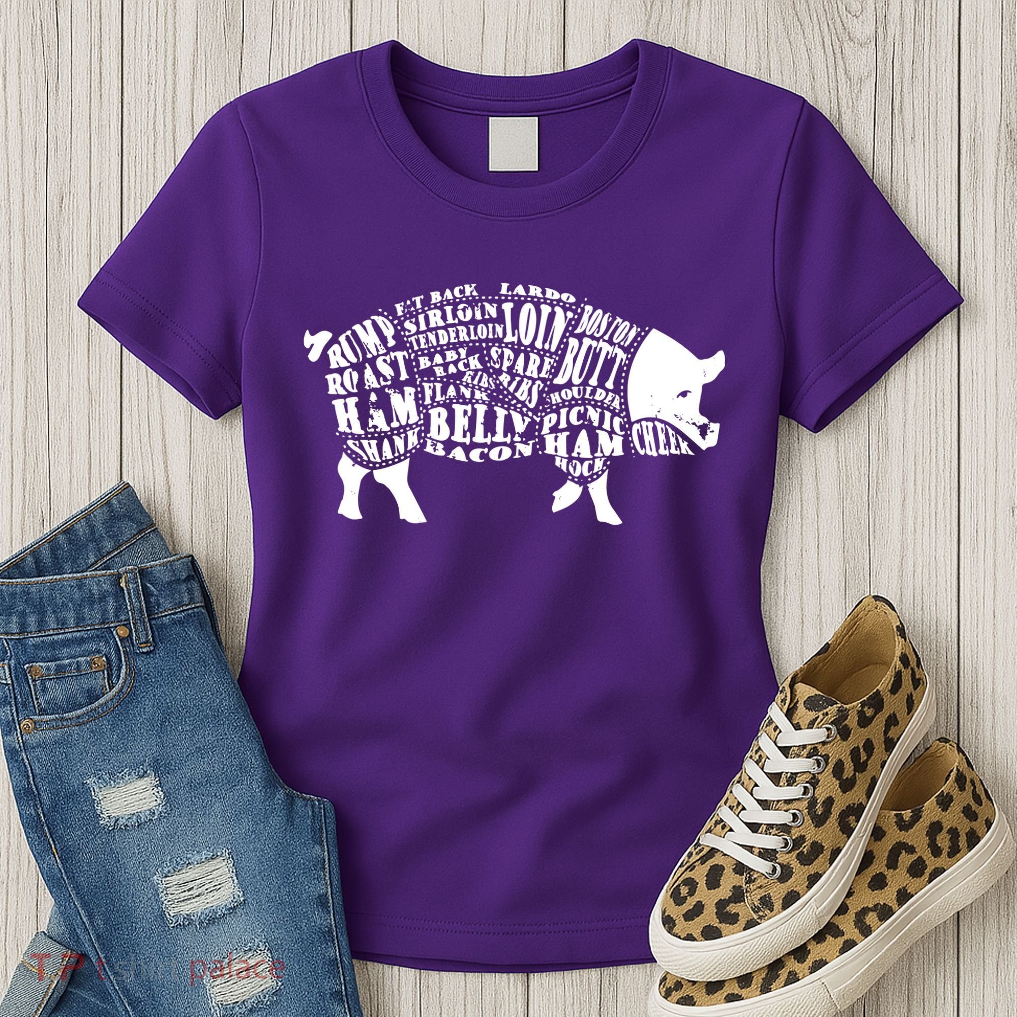 Bbq Pig Cuts Barbecue And Grilling Women's T-Shirt