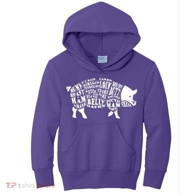 Bbq Pig Cuts Barbecue And Grilling Kids Hoodie