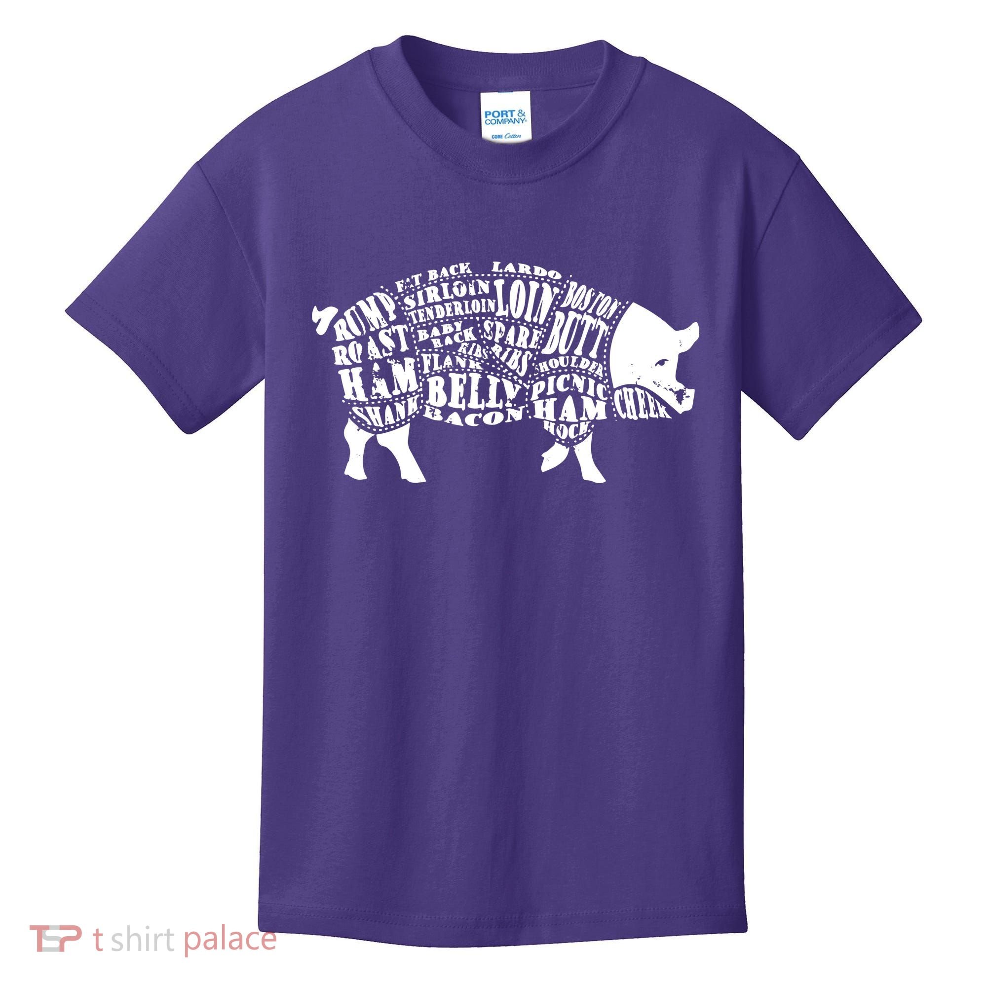 Bbq Pig Cuts Barbecue And Grilling Kids T-Shirt