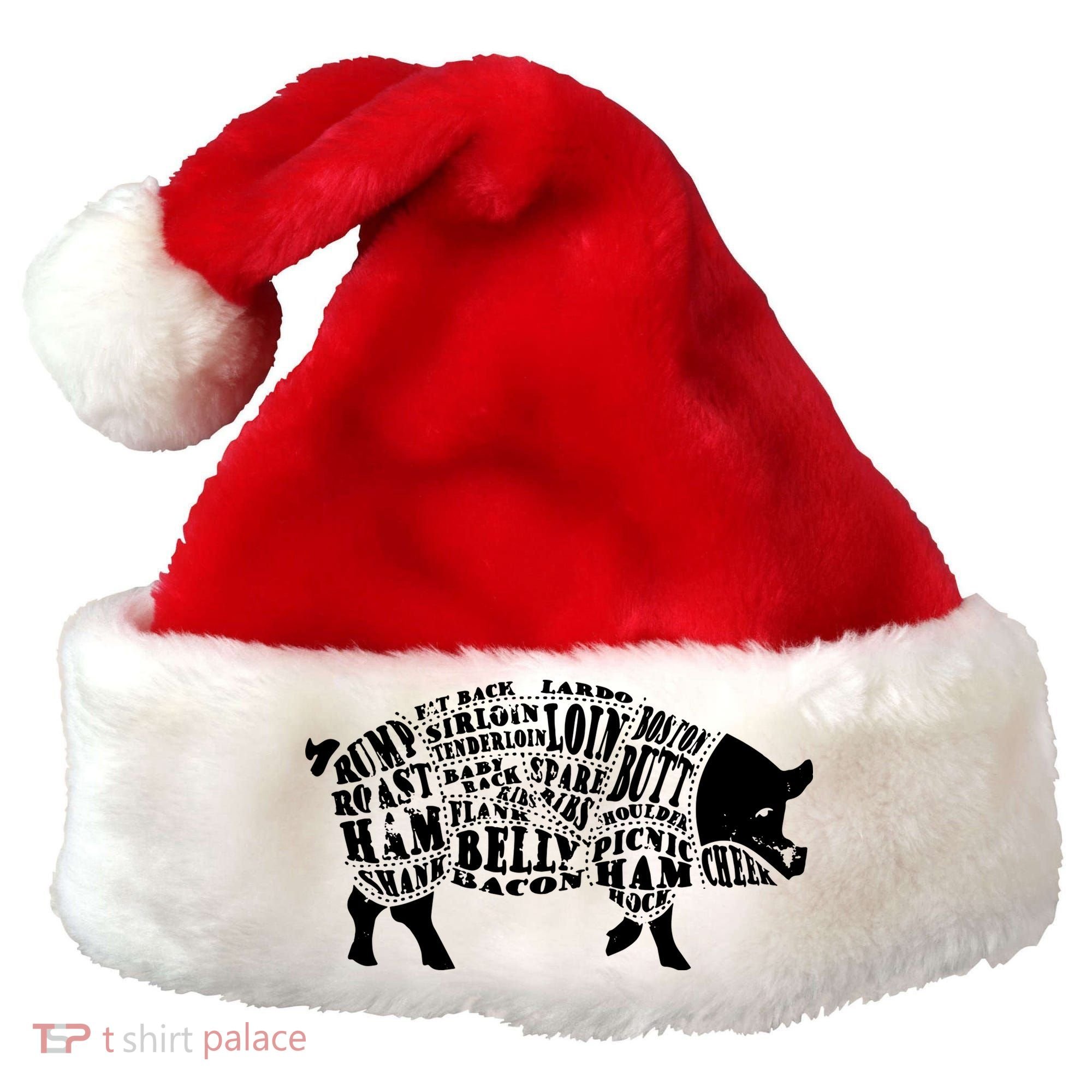 Bbq Pig Cuts Barbecue And Grilling Santa Hat