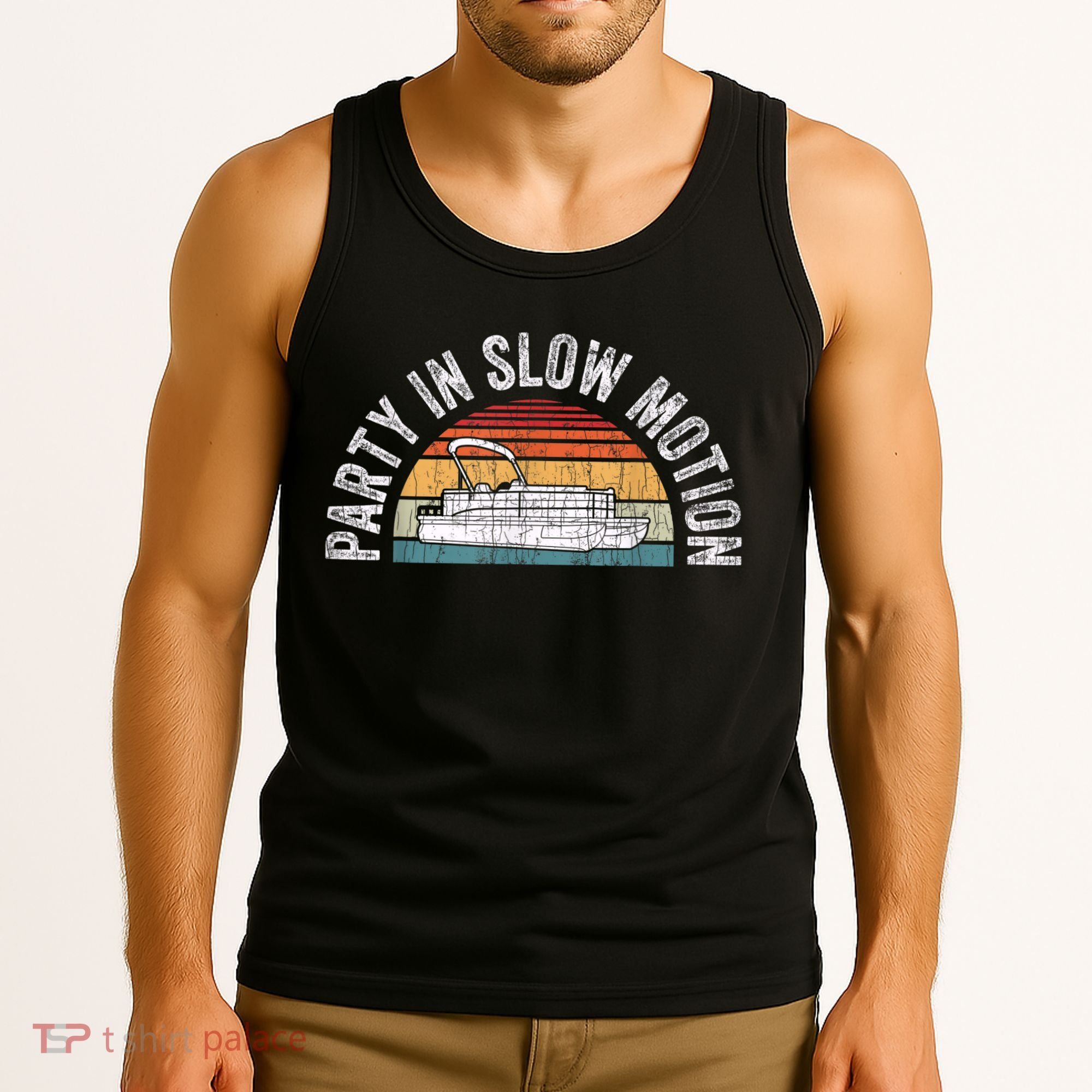 Best Pontoon Captain Boat Party In Slow Motion Tank Top
