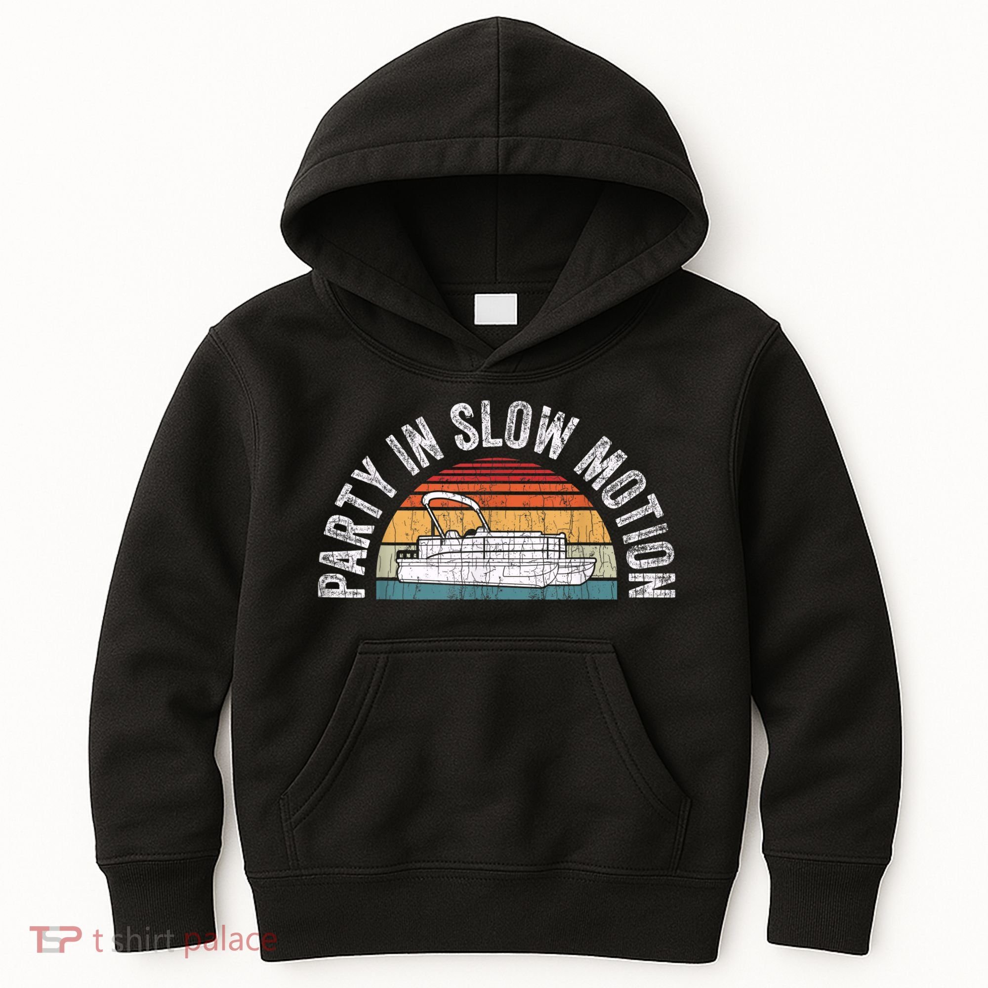 Best Pontoon Captain Boat Party In Slow Motion Kids Hoodie