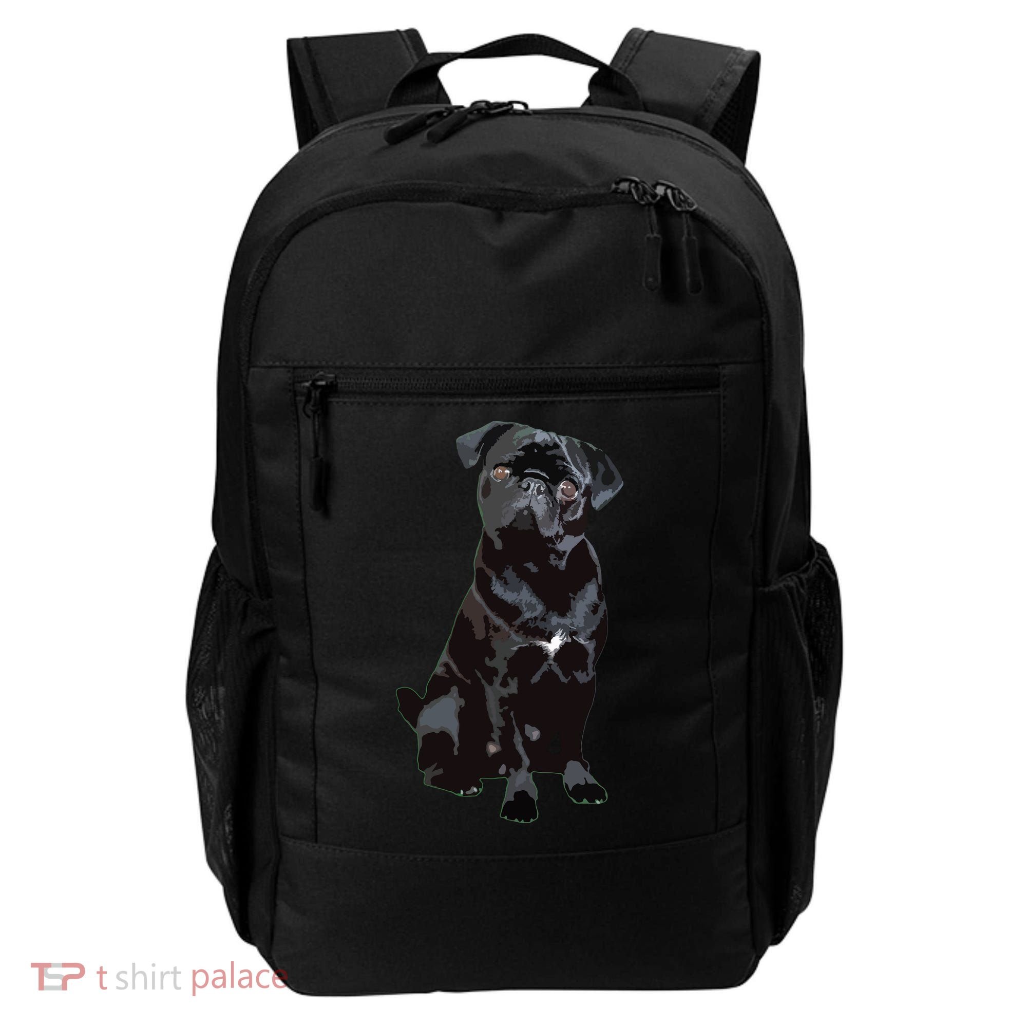 Black Pug Dog For Dog Mom Dad Funny Cute Black Pug Backpack