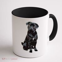 Black Pug Dog For Dog Mom Dad Funny Cute Black Pug Coffee Mug thumb 1