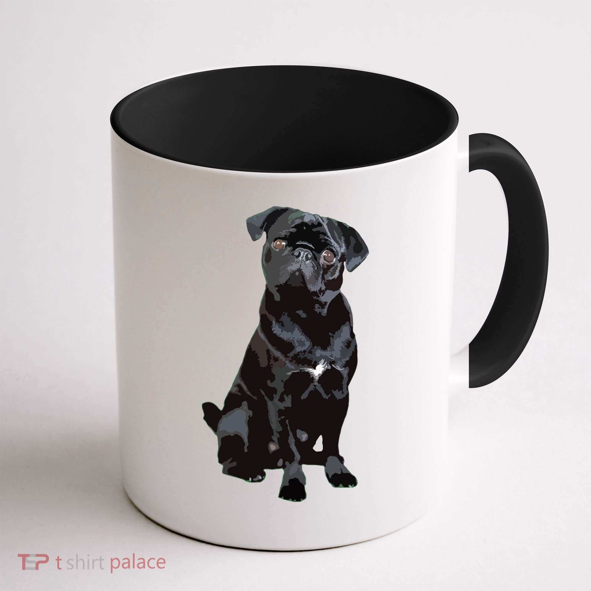 Black Pug Dog For Dog Mom Dad Funny Cute Black Pug Coffee Mug