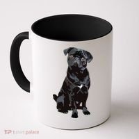 Black Pug Dog For Dog Mom Dad Funny Cute Black Pug Coffee Mug thumb 0