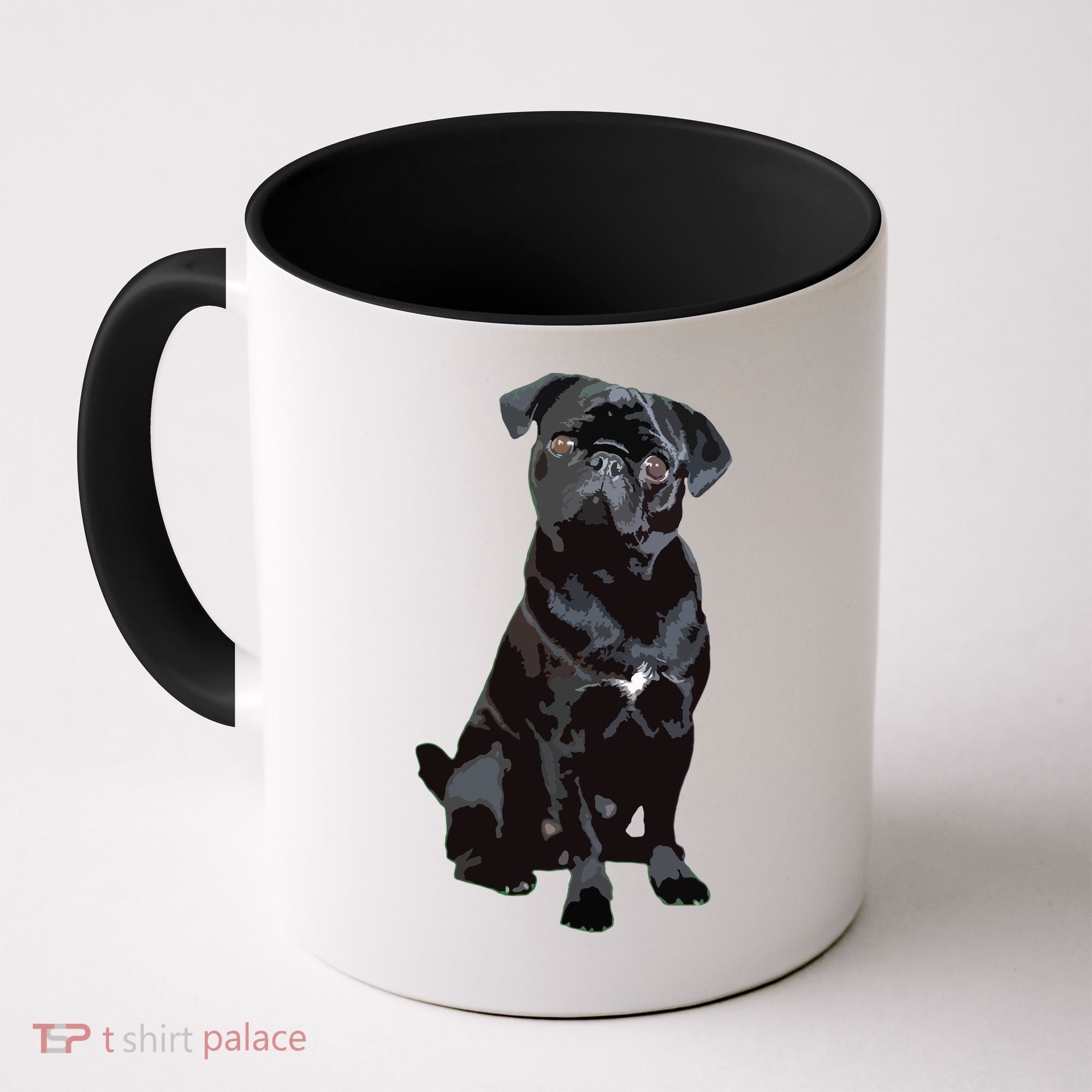 Black Pug Dog For Dog Mom Dad Funny Cute Black Pug Coffee Mug