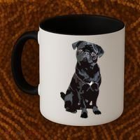 Black Pug Dog For Dog Mom Dad Funny Cute Black Pug Coffee Mug thumb 2