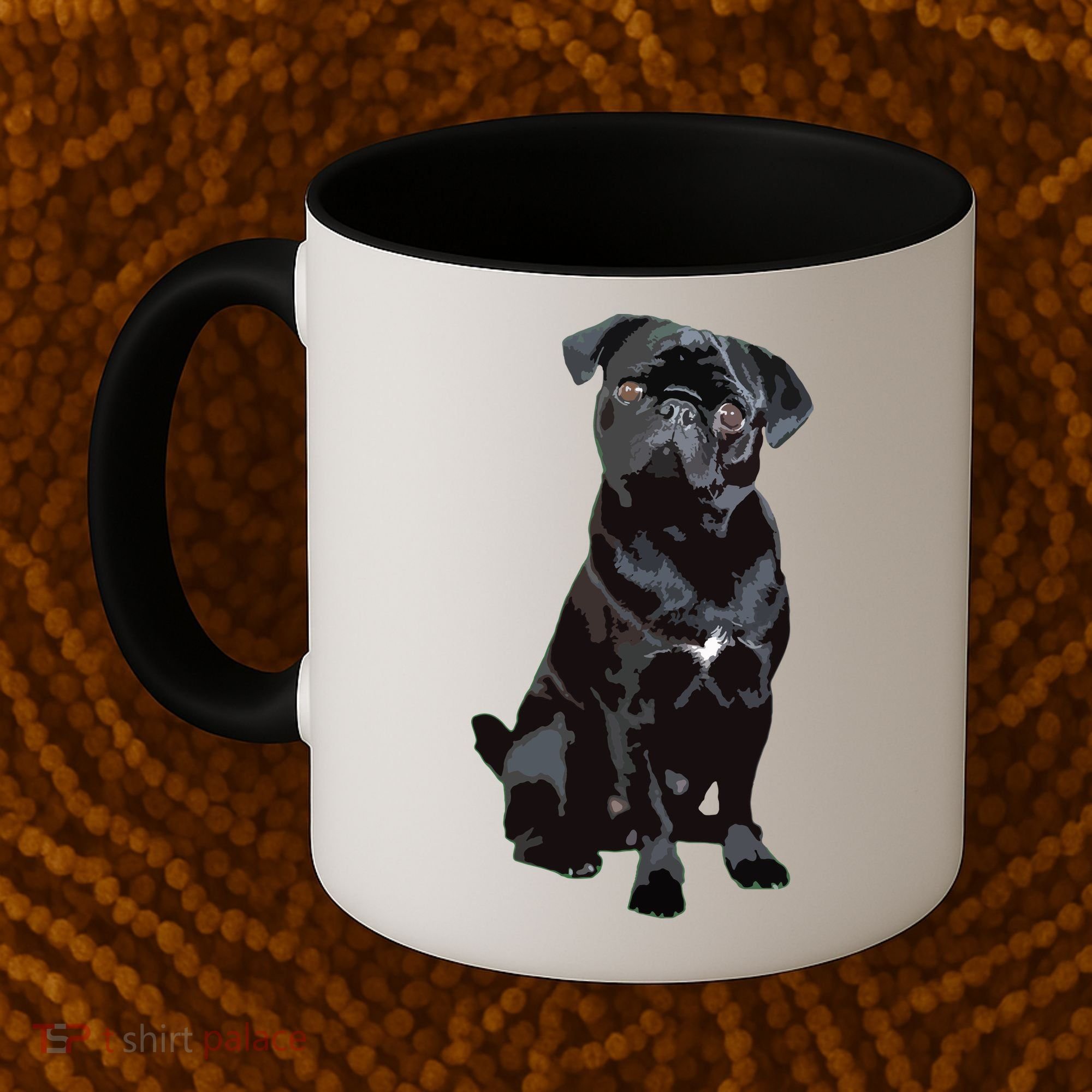 Black Pug Dog For Dog Mom Dad Funny Cute Black Pug Coffee Mug