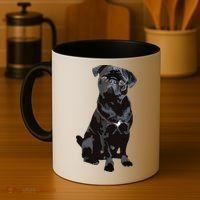Black Pug Dog For Dog Mom Dad Funny Cute Black Pug Coffee Mug thumb 4