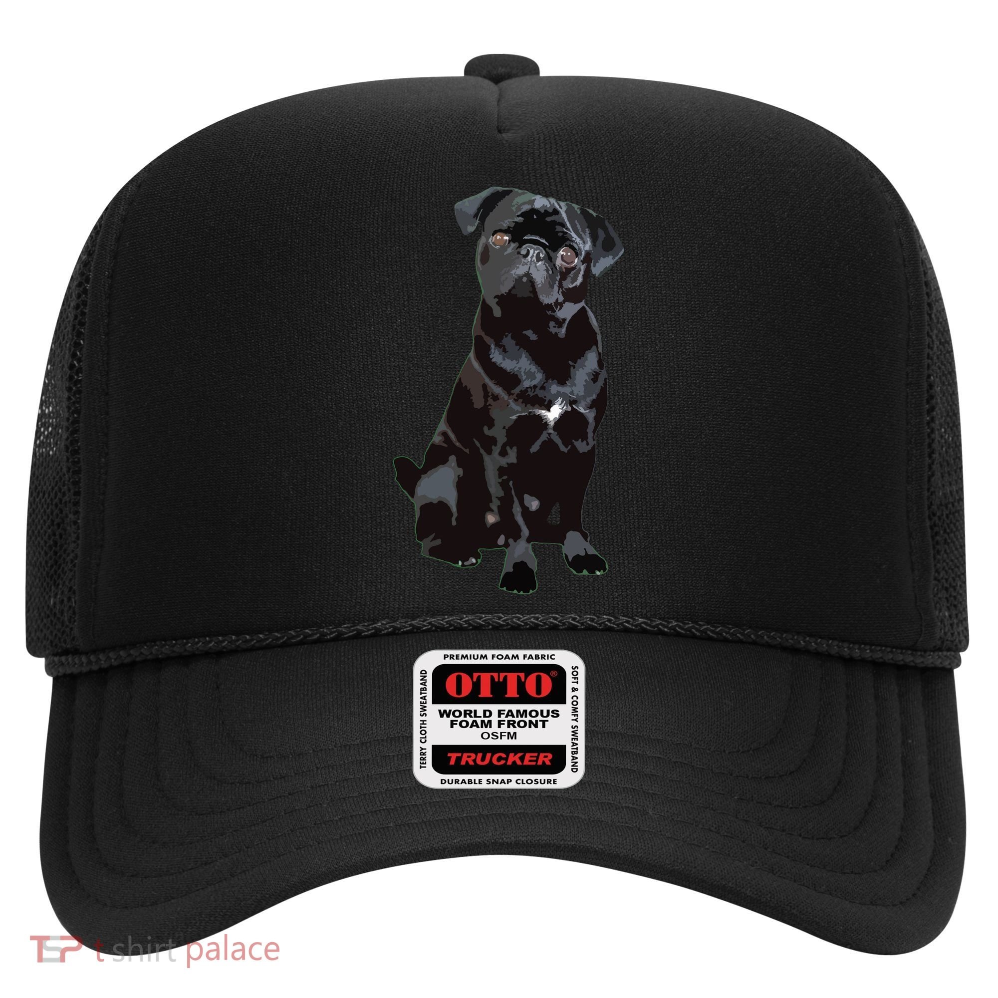 Black Pug Dog For Dog Mom Dad Funny Cute Black Pug Hat
