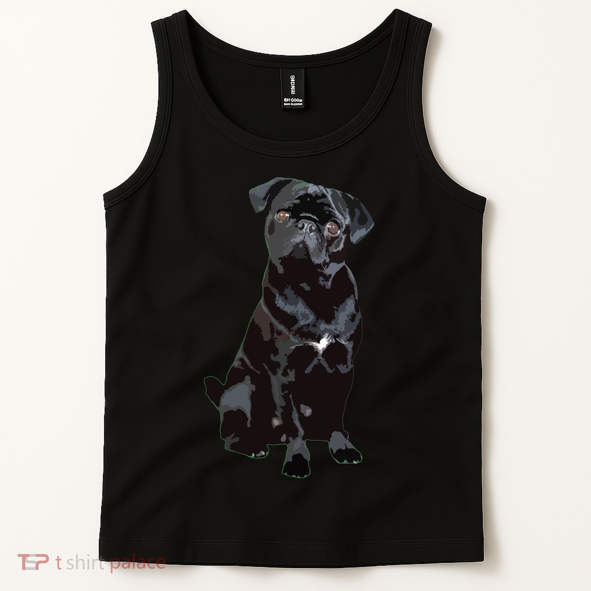Black Pug Dog For Dog Mom Dad Funny Cute Black Pug Tank Top