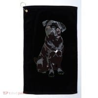 Black Pug Dog For Dog Mom Dad Funny Cute Black Pug Golf Towel thumb 0