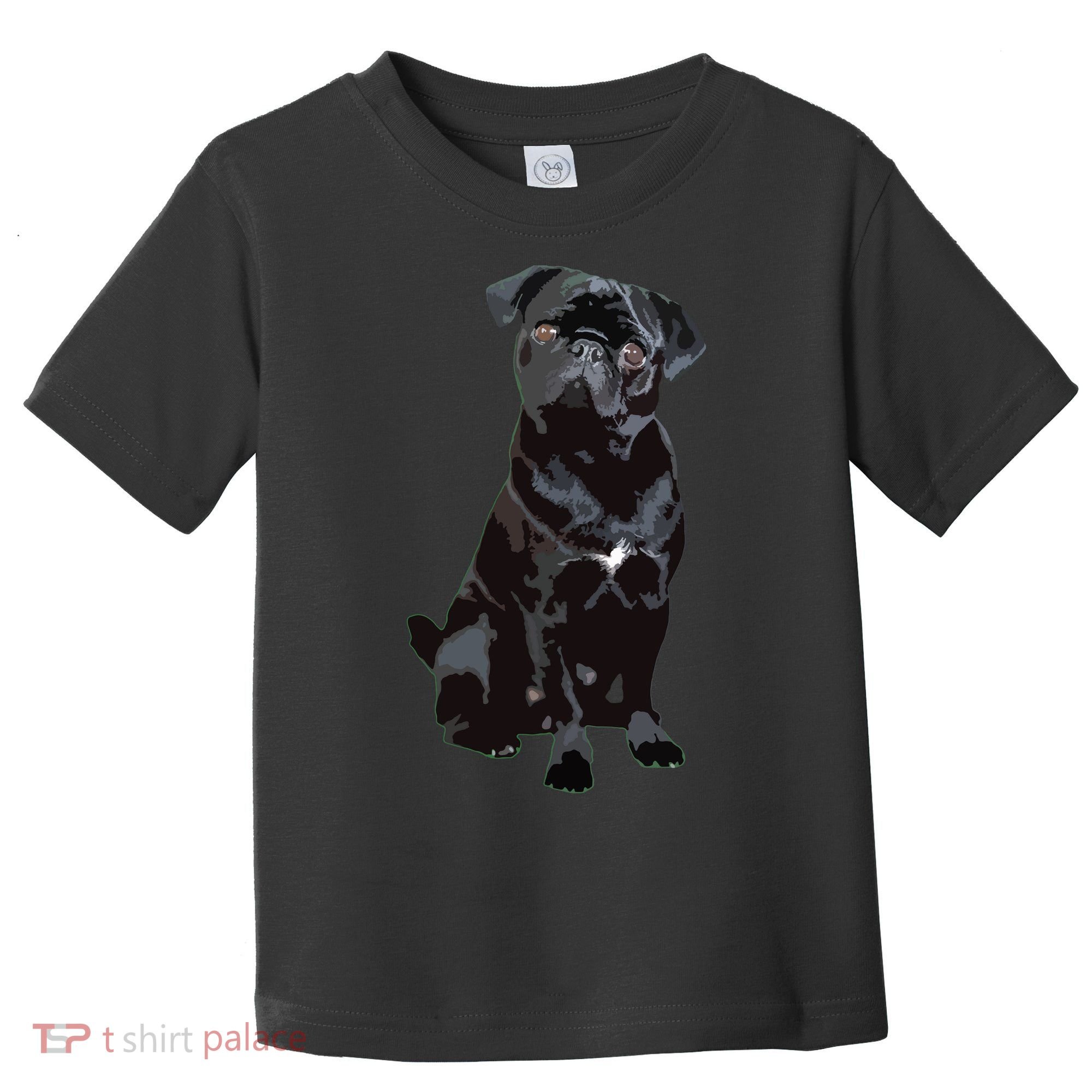 Black Pug Dog For Dog Mom Dad Funny Cute Black Pug Toddler T-Shirt
