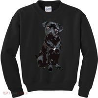 Black Pug Dog For Dog Mom Dad Funny Cute Black Pug Kids Sweatshirt thumb 0