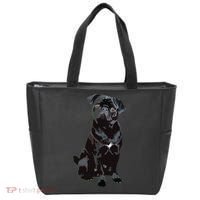 Black Pug Dog For Dog Mom Dad Funny Cute Black Pug Tote Bag thumb 0