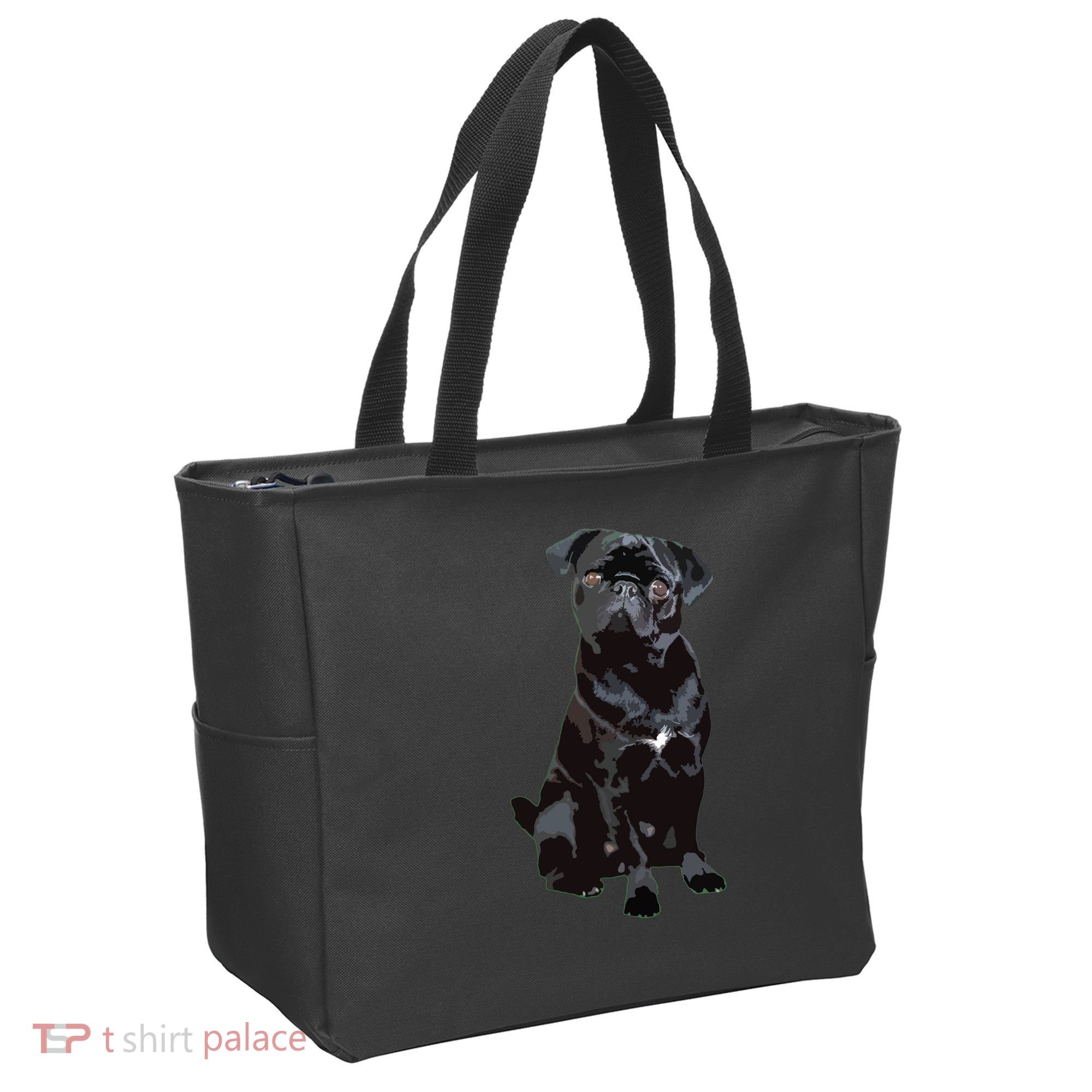 Black Pug Dog For Dog Mom Dad Funny Cute Black Pug Tote Bag