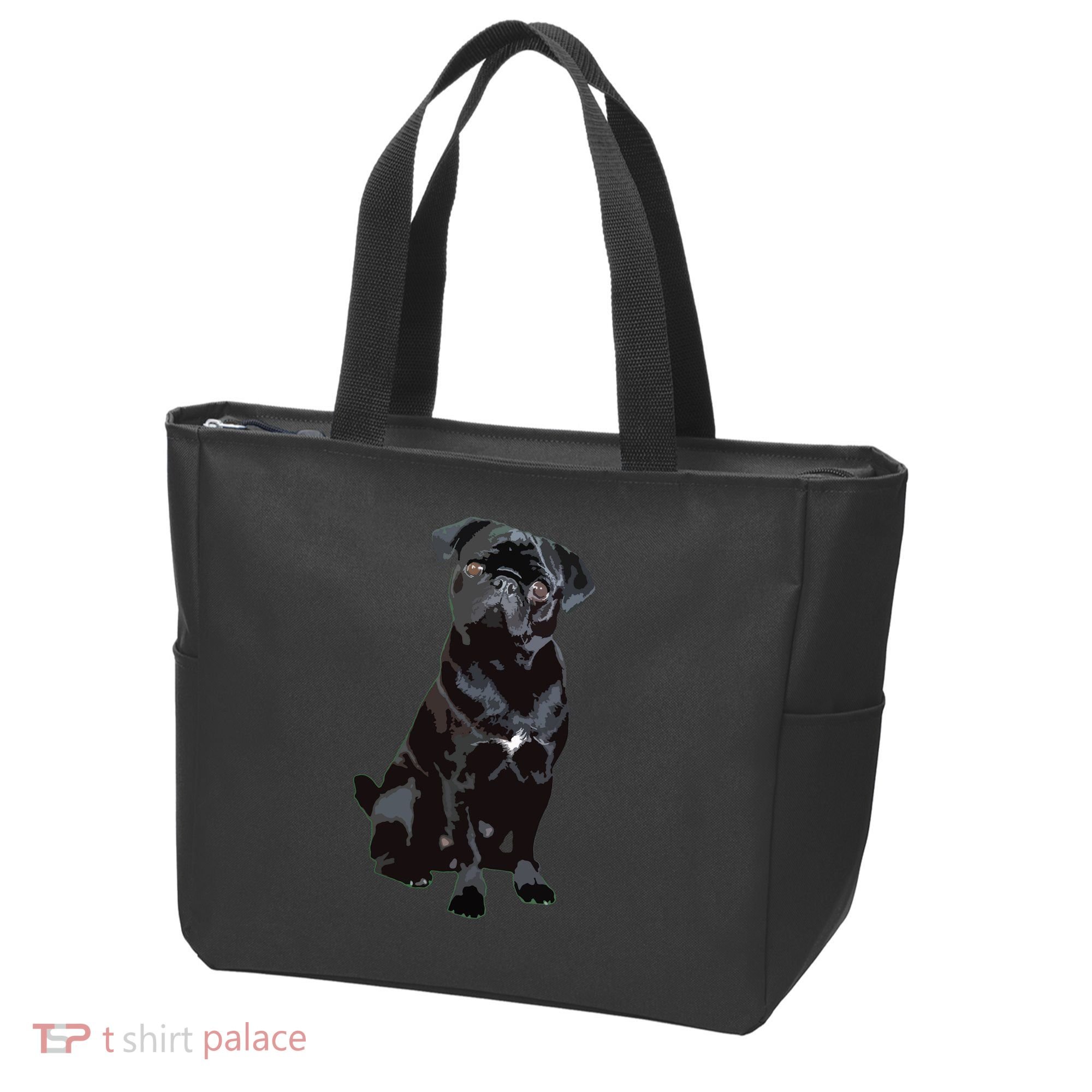 Black Pug Dog For Dog Mom Dad Funny Cute Black Pug Tote Bag