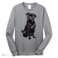 Black Pug Dog For Dog Mom Dad Funny Cute Black Pug Long Sleeve Shirt thumb 0