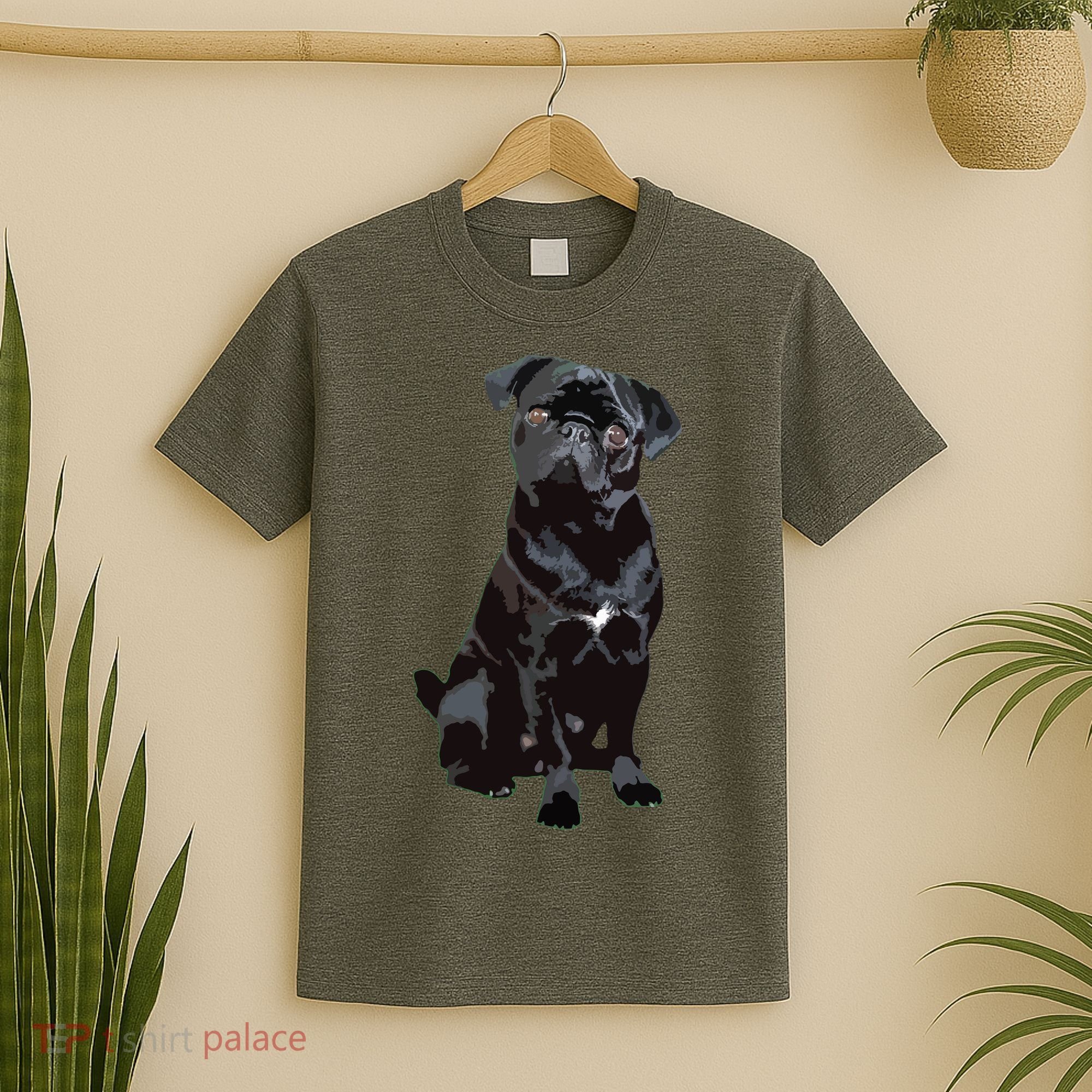 Black Pug Dog For Dog Mom Dad Funny Cute Black Pug T-Shirt