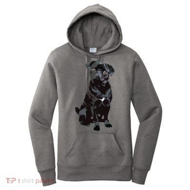 Black Pug Dog For Dog Mom Dad Funny Cute Black Pug Women's Hoodie