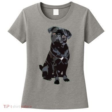 Black Pug Dog For Dog Mom Dad Funny Cute Black Pug Women's T-Shirt