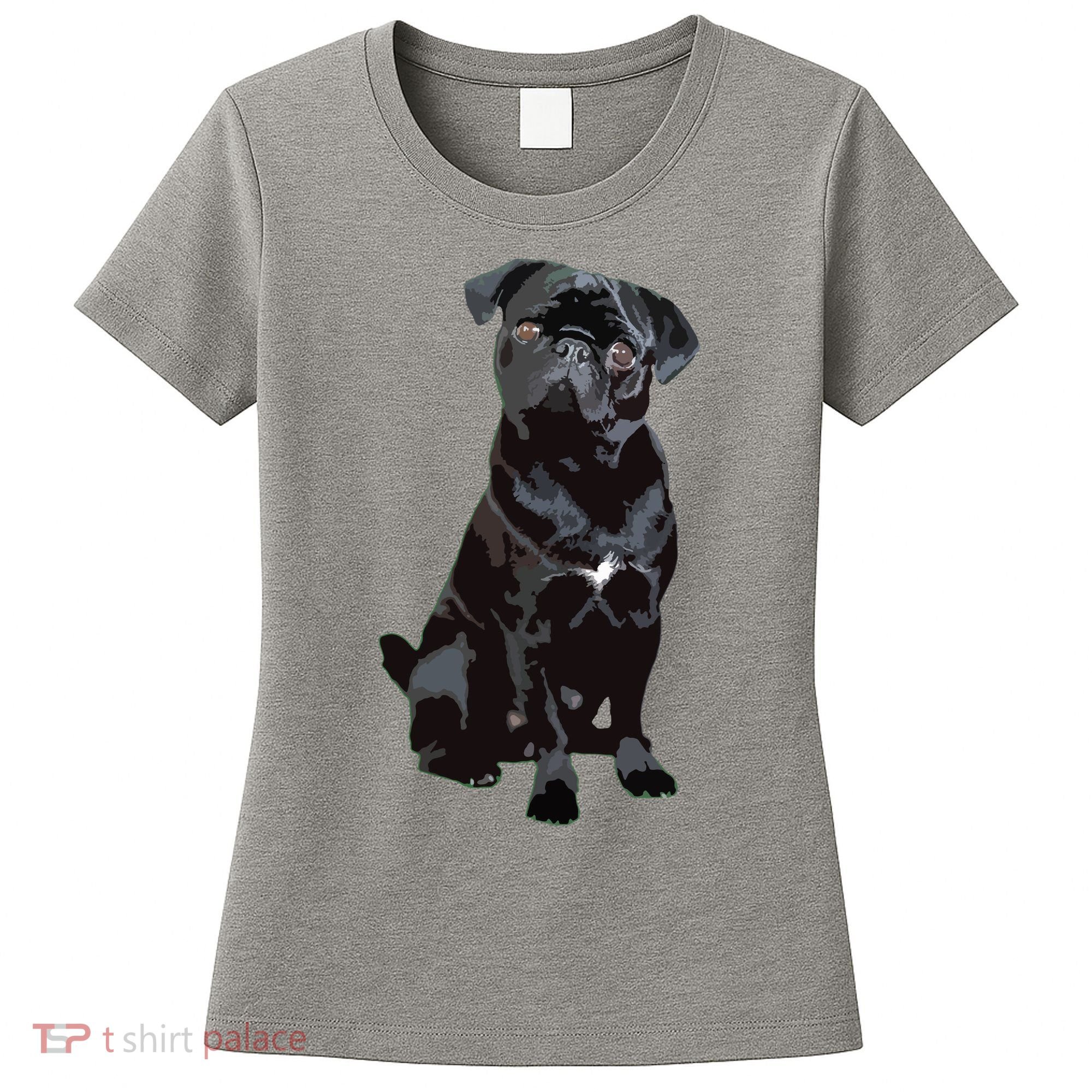 Black Pug Dog For Dog Mom Dad Funny Cute Black Pug Women's T-Shirt