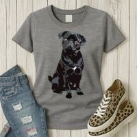 Black Pug Dog For Dog Mom Dad Funny Cute Black Pug Women's T-Shirt thumb 3