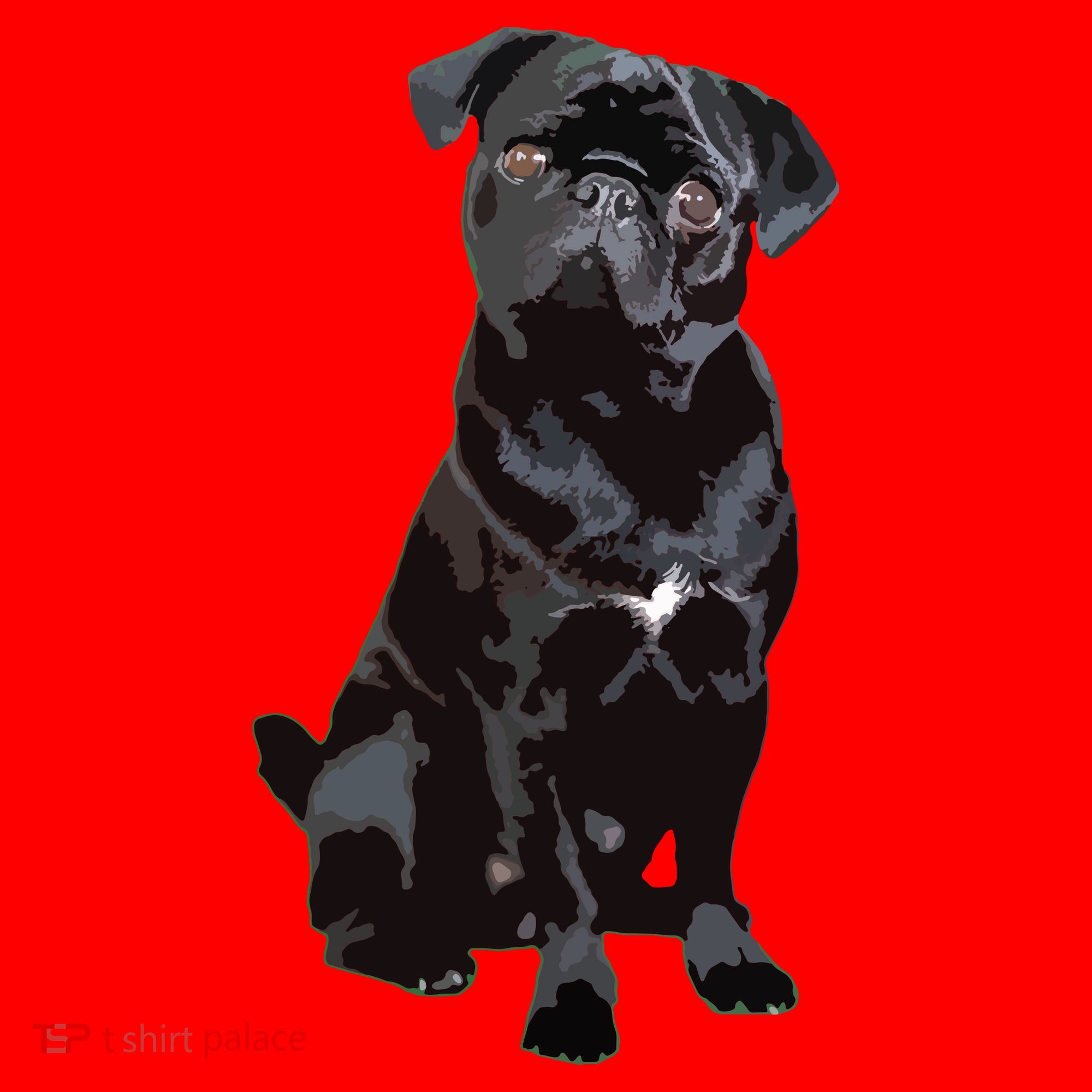 Black Pug Dog For Dog Mom Dad Funny Cute Black Pug Santa Hat