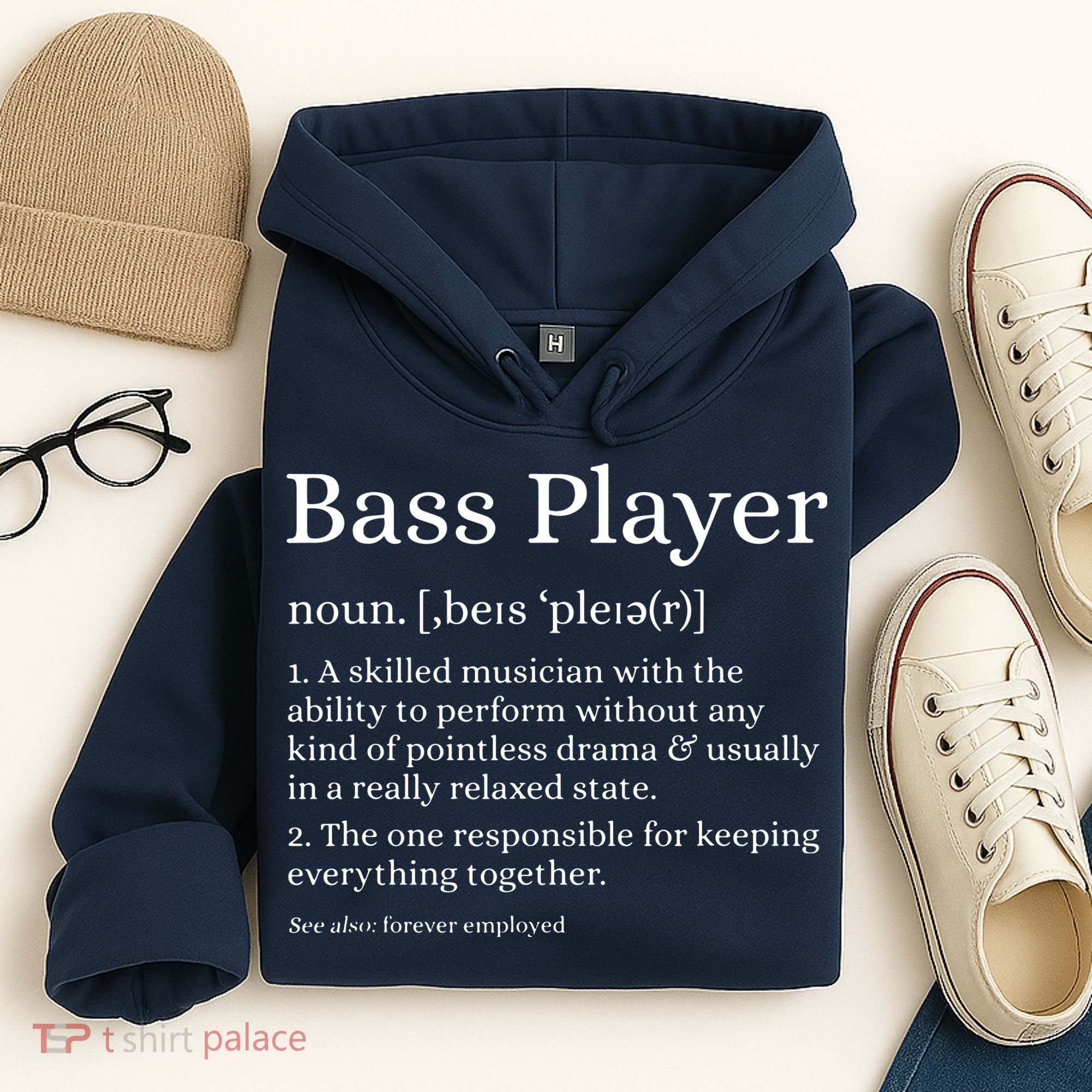 Bass Player Definition Bassist Gift For Musicians Hoodie