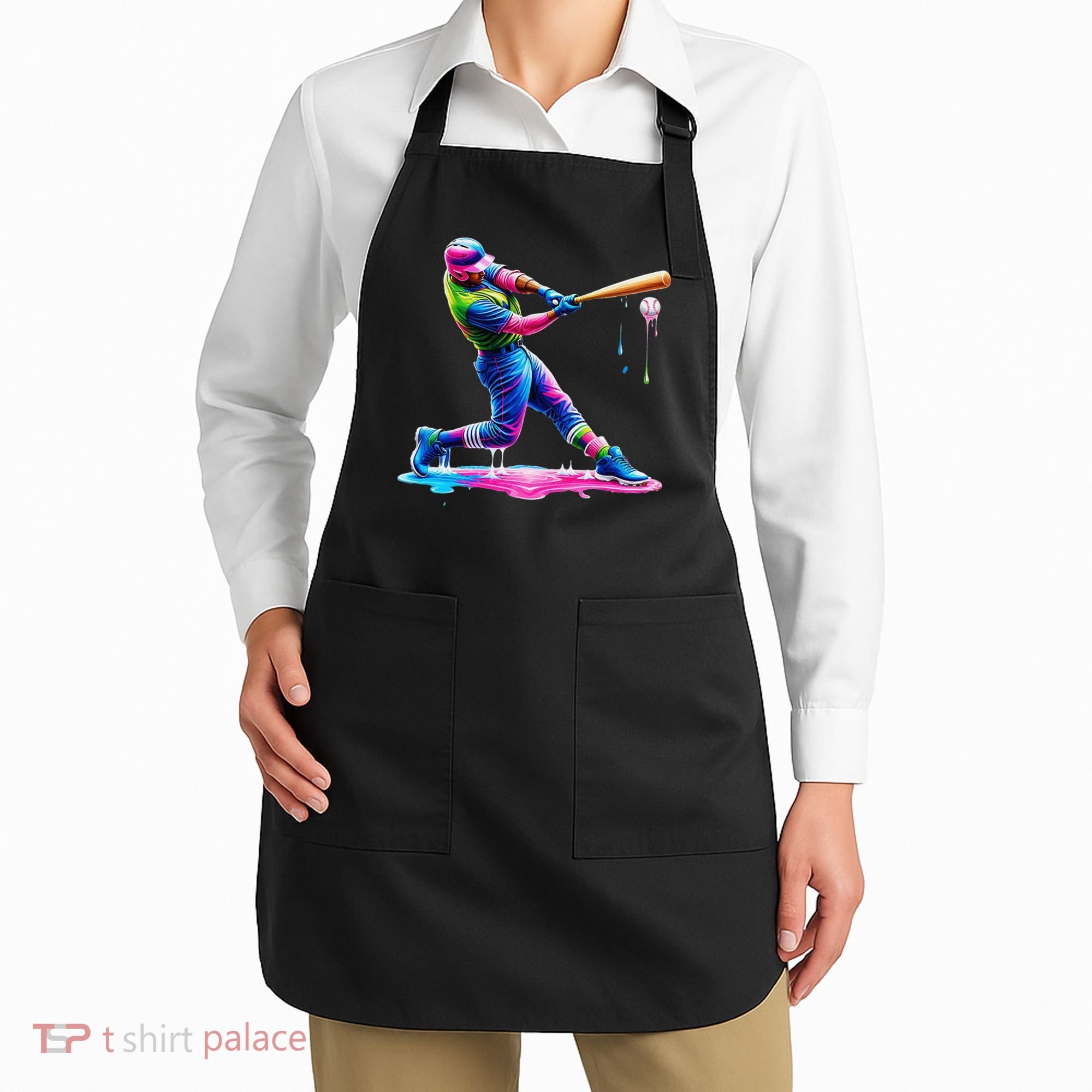 Baseball Player Drip Ice Cream Gift Apron