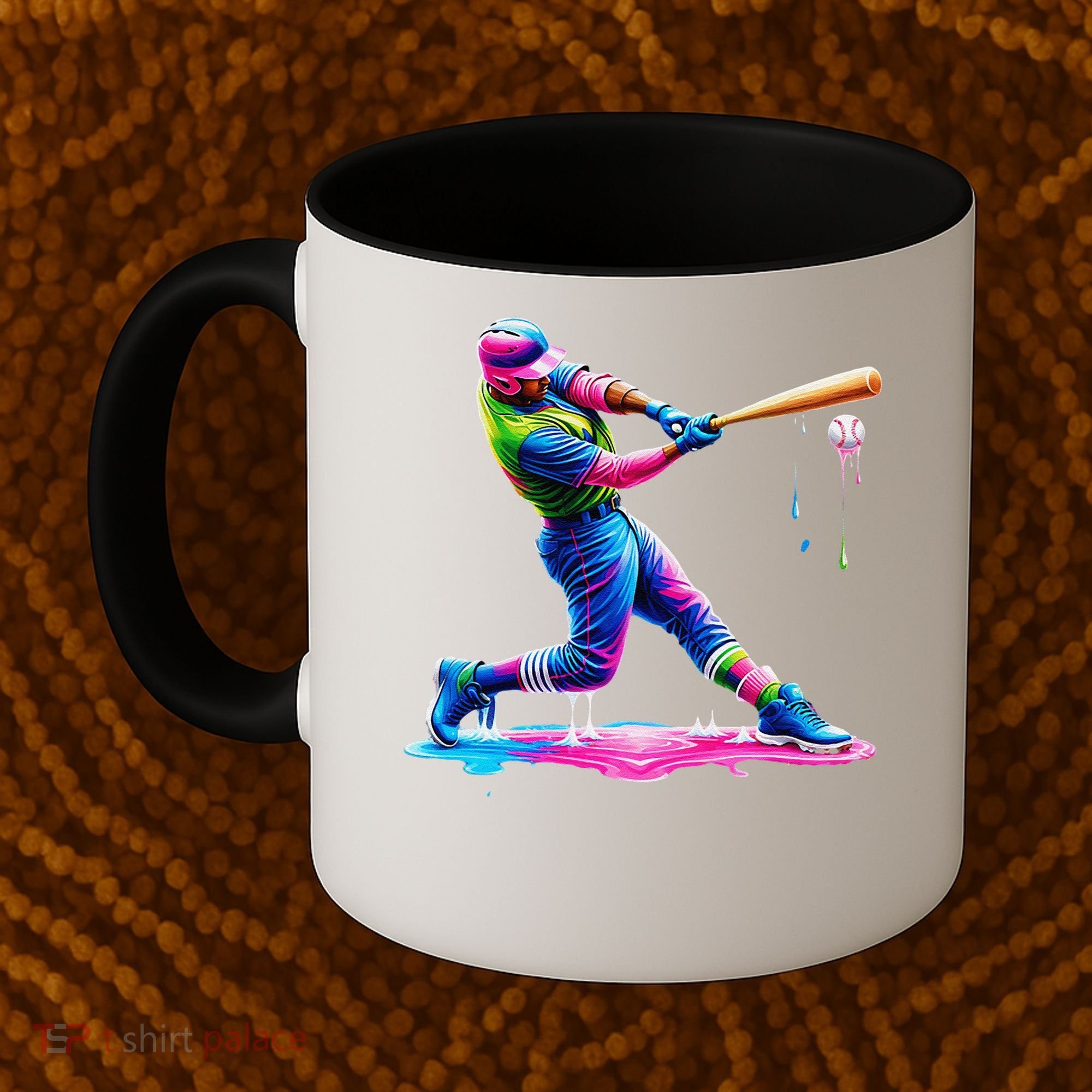 Baseball Player Drip Ice Cream Gift Coffee Mug