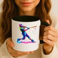 Baseball Player Drip Ice Cream Gift Coffee Mug thumb 3