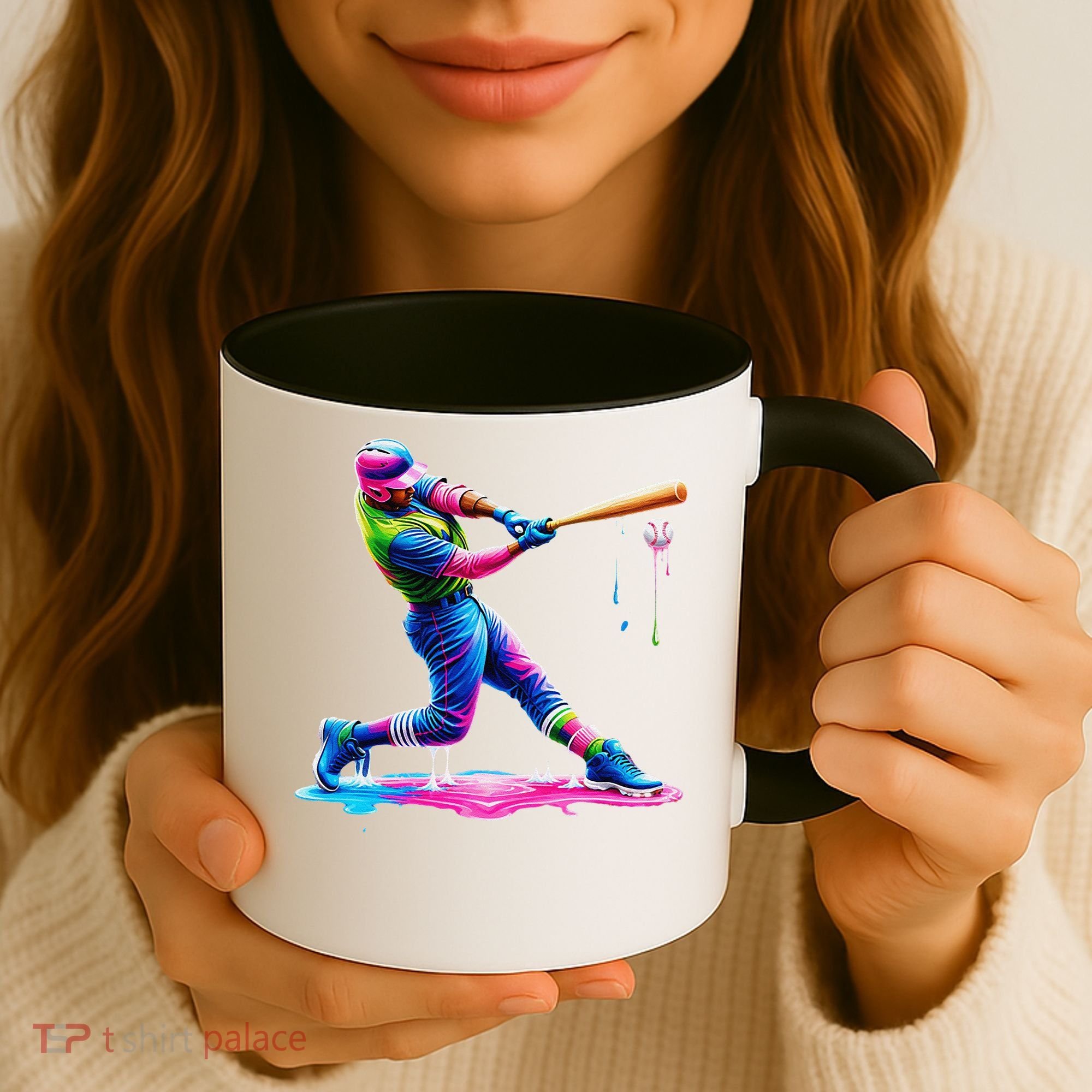 Baseball Player Drip Ice Cream Gift Coffee Mug