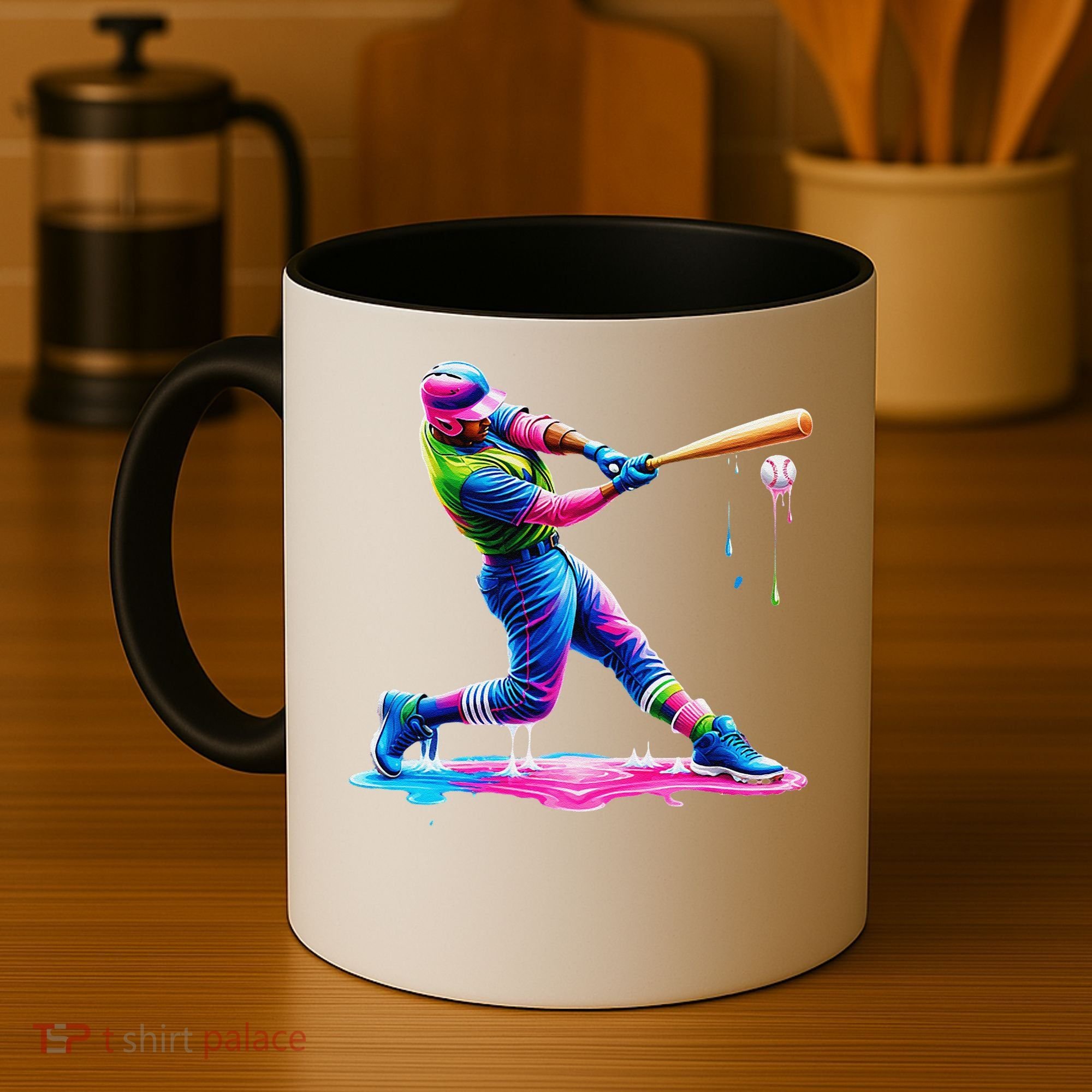 Baseball Player Drip Ice Cream Gift Coffee Mug