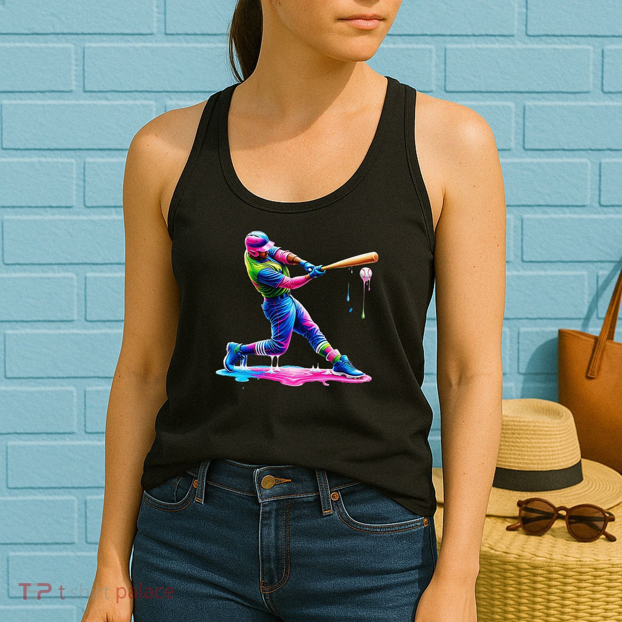 Baseball Player Drip Ice Cream Gift Women's Tank Top