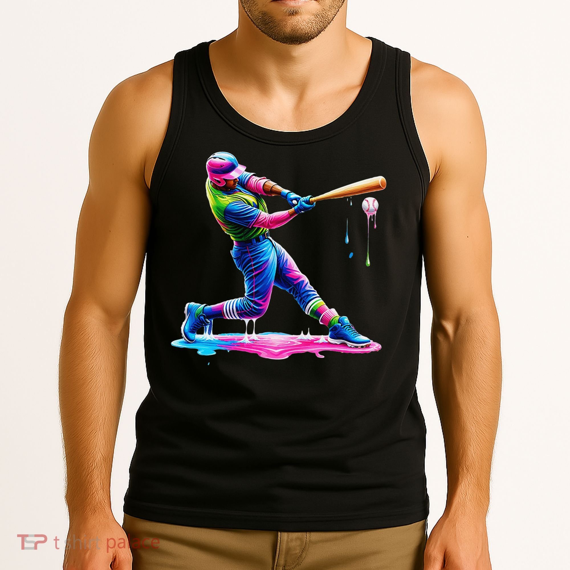 Baseball Player Drip Ice Cream Gift Tank Top