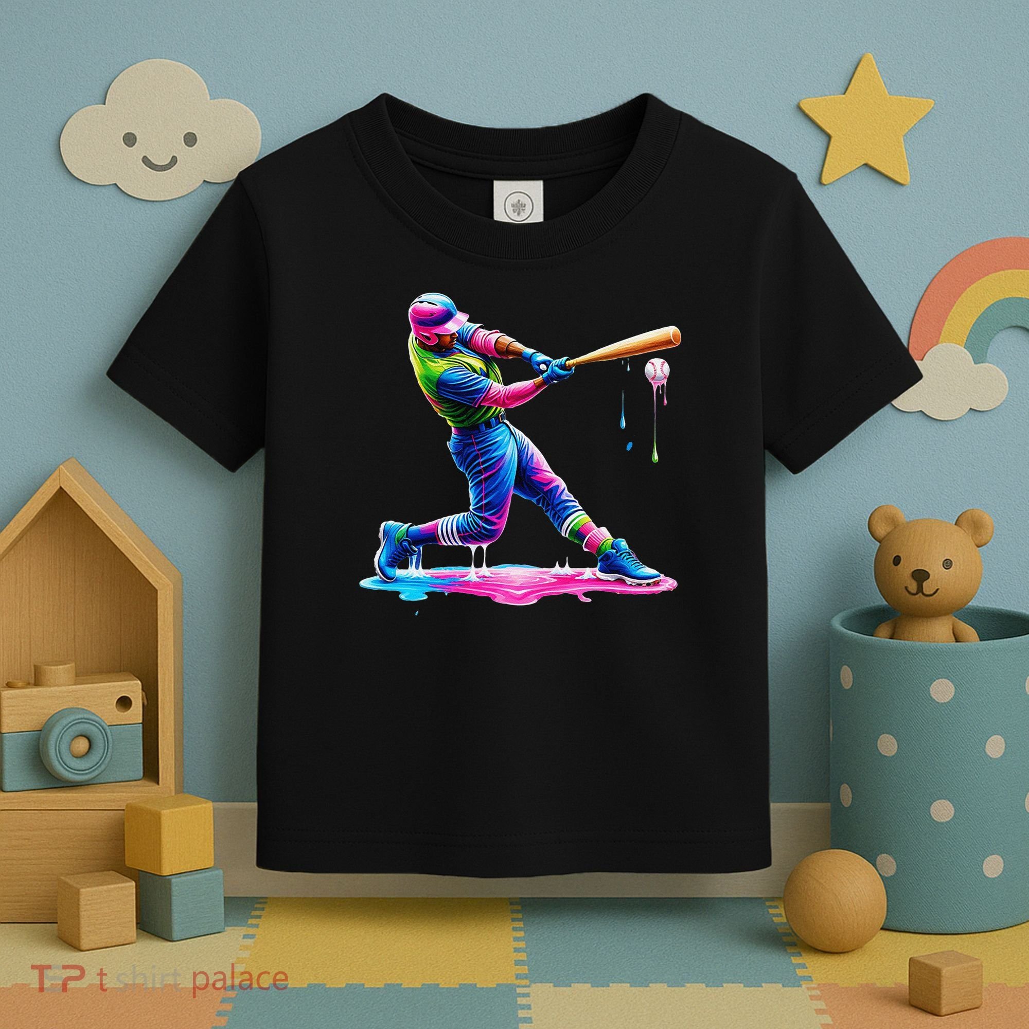Baseball Player Drip Ice Cream Gift Toddler T-Shirt