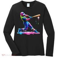 Baseball Player Drip Ice Cream Gift Women's Long Sleeve Shirt thumb 0
