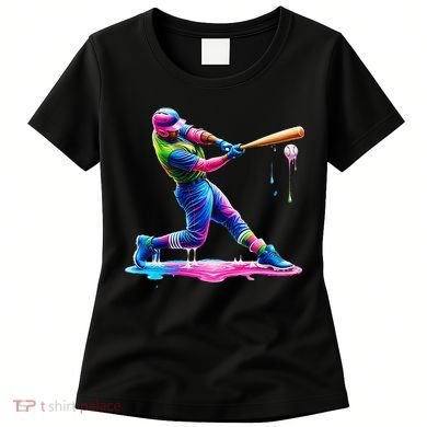 Baseball Player Drip Ice Cream Gift Women's T-Shirt
