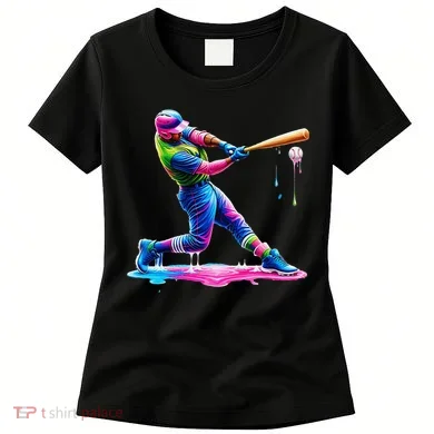 Baseball Player Drip Ice Cream Gift Women's T-Shirt