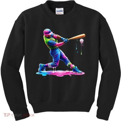 Baseball Player Drip Ice Cream Gift Kids Sweatshirt