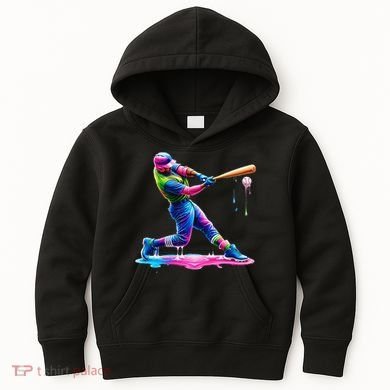 Baseball Player Drip Ice Cream Gift Kids Hoodie