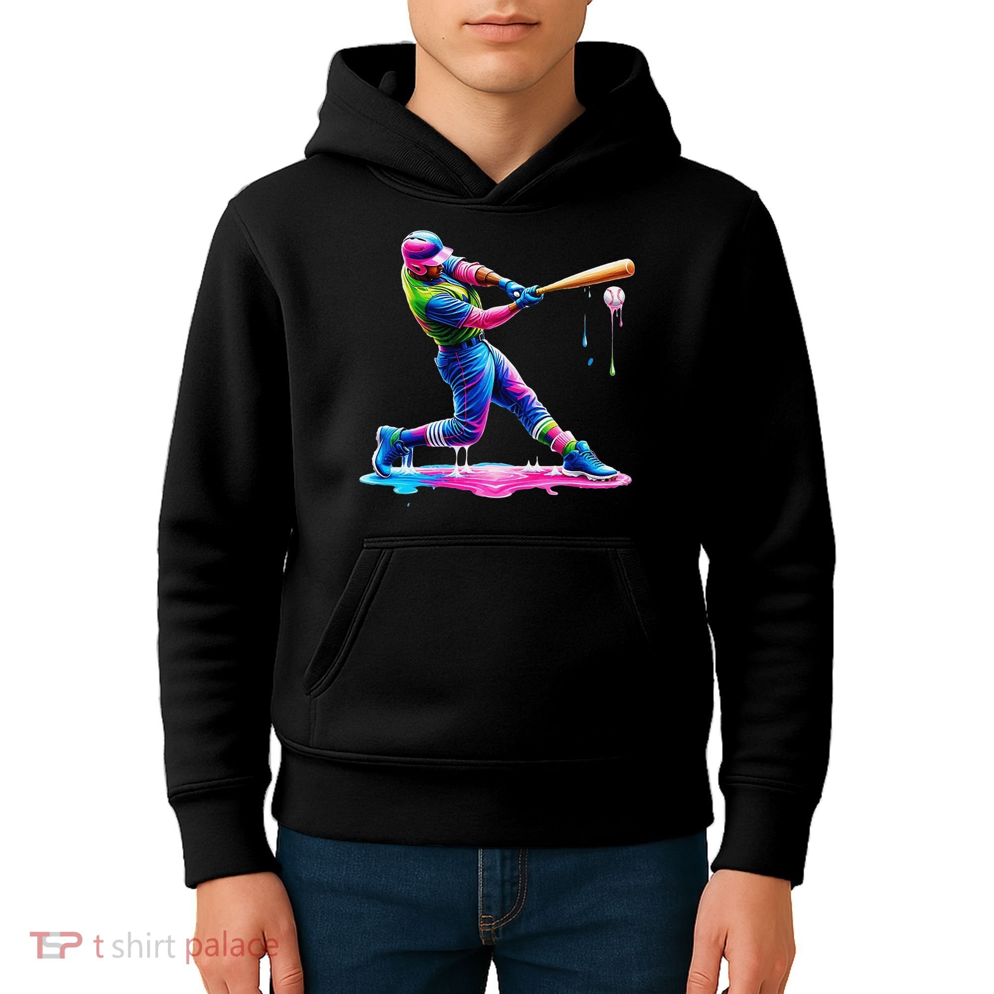 Baseball Player Drip Ice Cream Gift Kids Hoodie