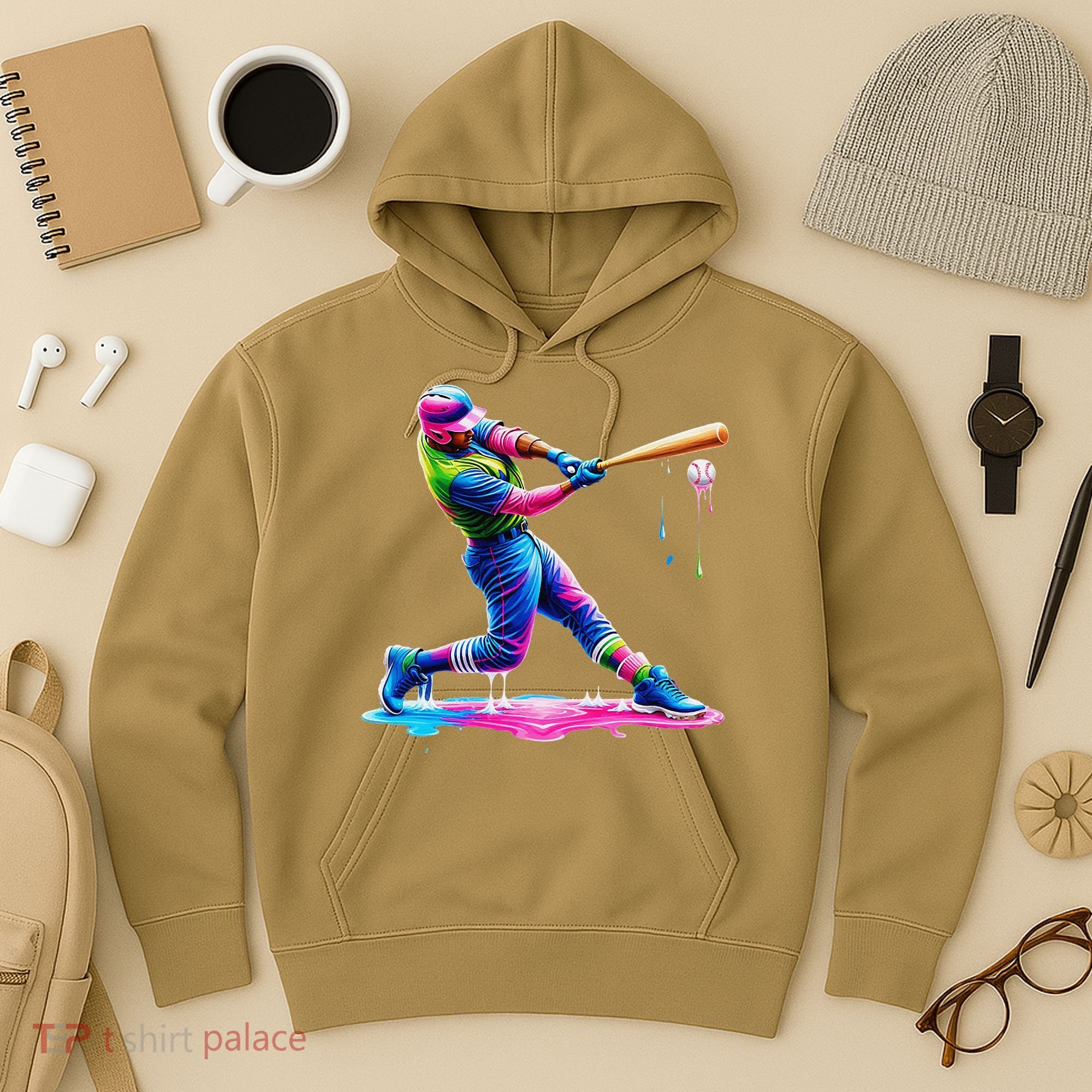 Baseball Player Drip Ice Cream Gift Hoodie